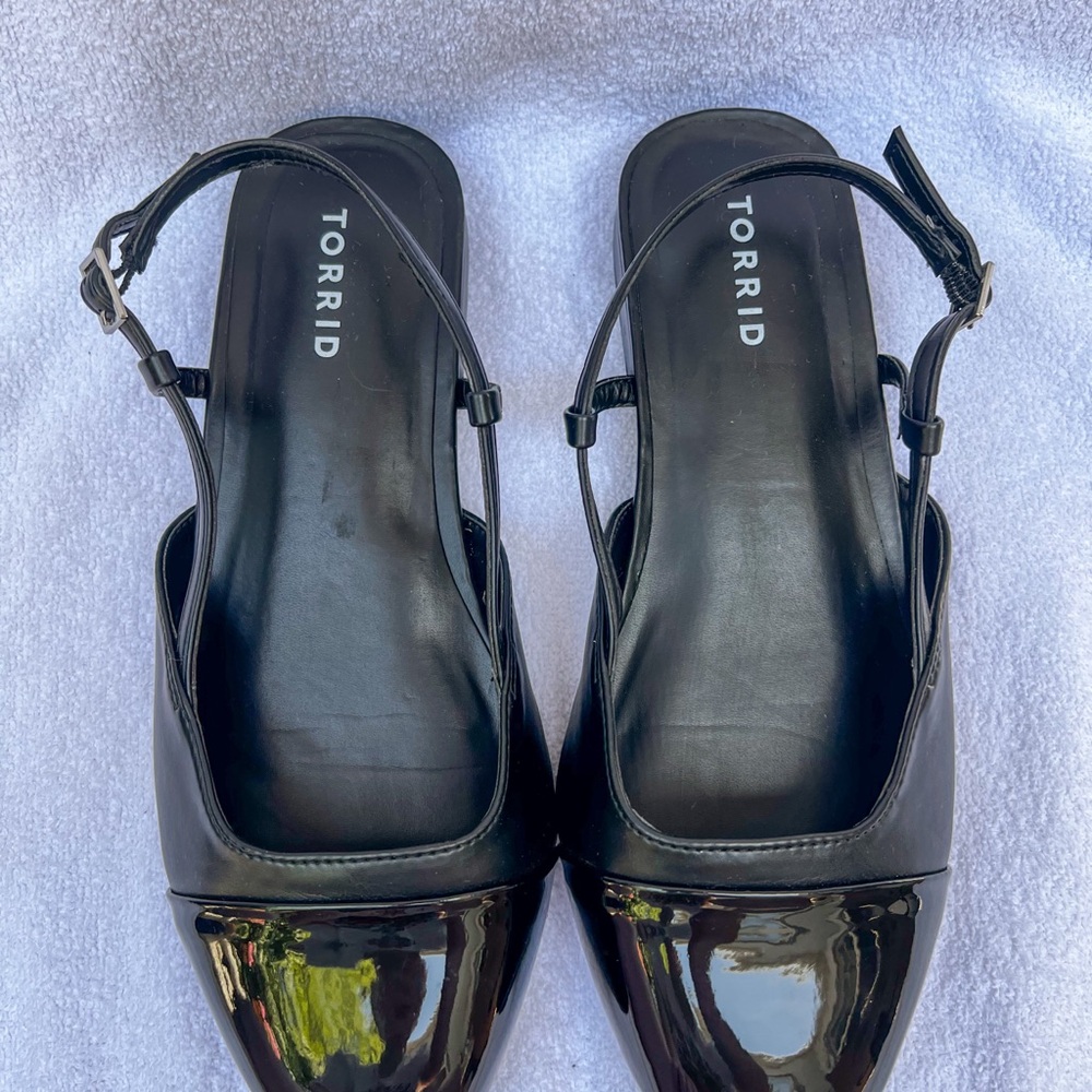 Torrid Black Flats with Adjustable Strap